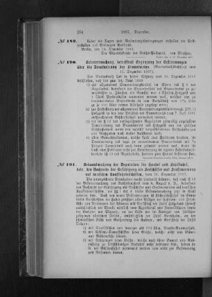 No. 191. Bekanntmachung der Deputation für Handel und Schiffahrt, betr. den Nachweis der Befähigung als Seeschiffer und Seesteuermann auf deutschen Kauffahrteischiffen, vom 16. Dezember 1887.