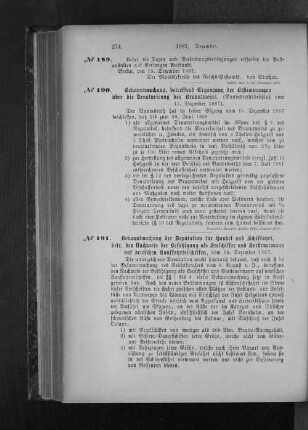 No. 191. Bekanntmachung der Deputation für Handel und Schiffahrt, betr. den Nachweis der Befähigung als Seeschiffer und Seesteuermann auf deutschen Kauffahrteischiffen, vom 16. Dezember 1887.