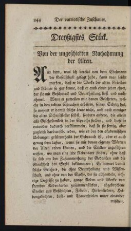 Dreyßigstes Stück