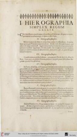 Hierographia simplex Regum Galliӕ