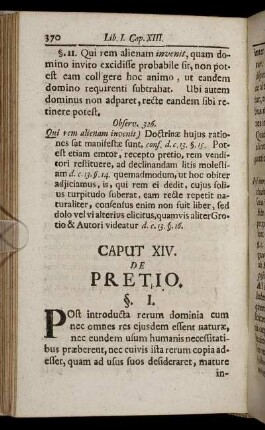 Caput XIV. De Pretio.