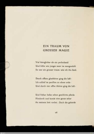 Ein Traum von grosser Magie