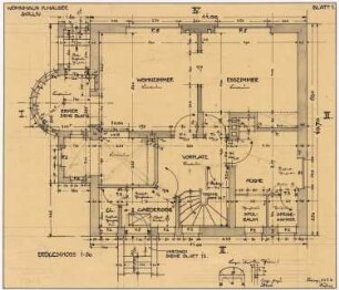 Wohnhaus Hauser, Solln: Grundriss EG 1:50