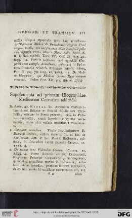 Supplementa ad primam Biographiae Medicorum Centuriam addenda