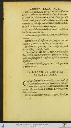 In Librum De Amicitia Annotationes
