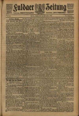 Erste Ausgabe vom Freitag, den 24. September 1909.