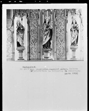 Madonna mit den Heiligen Barbara und Katharina im Gesprenge