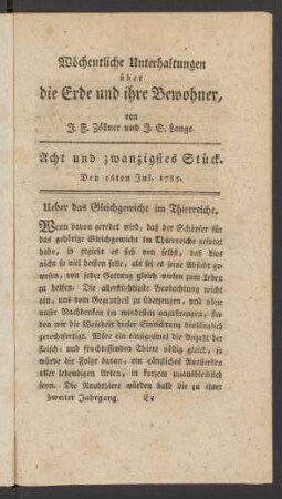 Acht und zwanzigstes Stück