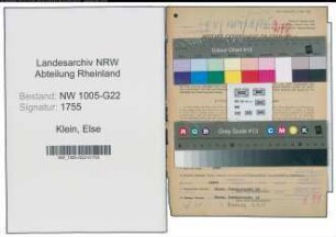 Entnazifizierung Else Klein , geb. 10.09.1894 (Geschaeftsfuehrerin)