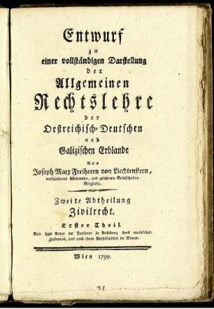 Abt. 2,1: Von dem Rechte der Personen in Ansehung ihres natürlichen Zustandes, und nach ihren Verhältnissen im Staate.