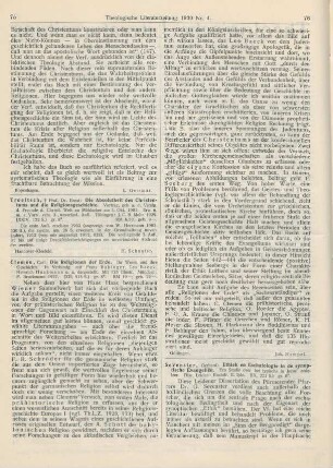 75 [Rezension] Troeltsch, Ernst, Die Absolutheit des Christentums und die Religionsgeschichte. Vortrag. 3., unveränd. Aufl