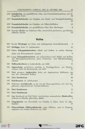 Waffen (Nr. 581-603)