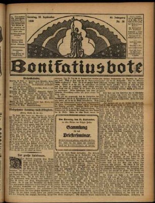 Erste Ausgabe vom Sonntag, den 19. September 1926.