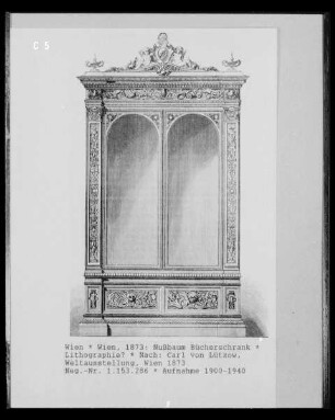 Bücherschrank aus Nußbaum
