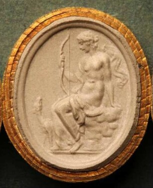 Diana (Artemis), auf einem Berg ruhend (Daktyliothek, Supplement)