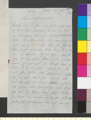 Brief von Herder, Siegmund August Wolfgang an Goethe, Johann Wolfgang von