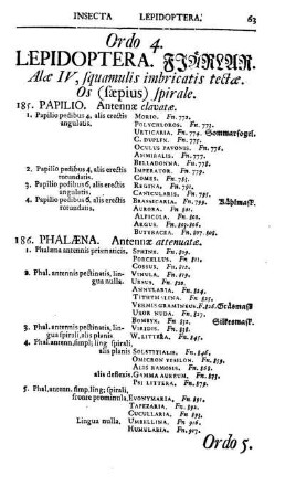 Ordo 4. Lepidoptera