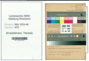 Entnazifizierung Theresia Brueckelmann , geb. 06.01.1903 (Lehrerin)