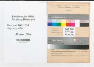Entnazifizierung Otto Straeter , geb. 03.01.1914 (Wachtmeister)