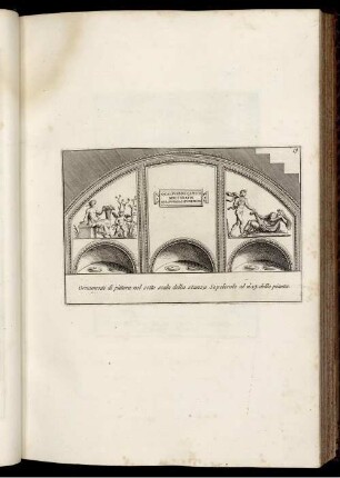 [19.-24.] Ornamenti di pittura nel sotto scala della stanza Sepolcrale al n°27. della pianta. Ornamento di stucchi, e pitture ne Sepolcri ..., Piccola Statuetta di marmo trouata ne Sepolcri della ...