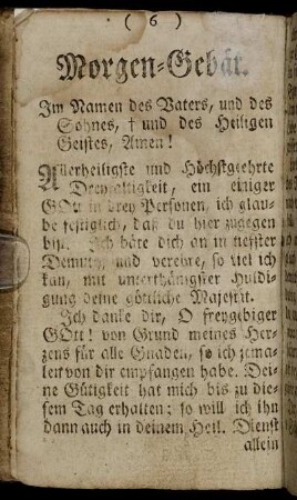 Morgen- Gebät. - Meß- Gebät.