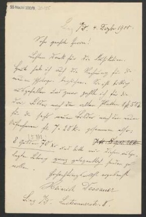 Brief an B. Schott's Söhne : 04.12.1900