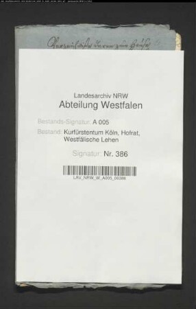 Verzeichnis der zum Hause Bilstein eingehenden Rentmeistereigefälle