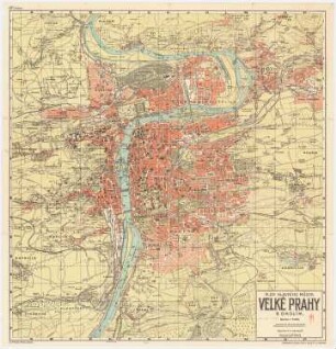 Bebauungsplan Prag und Umgebung. Stadtkarte von Prag: Karte von Prag 1:20000