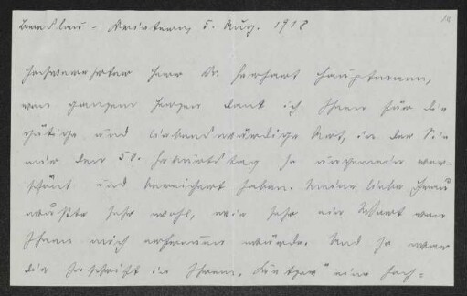 Brief von Eugen Kühnemann an Gerhart Hauptmann