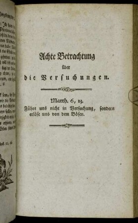 Achte Betrachtung über die Versuchungen.