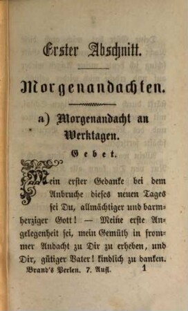 Perlen der wahren Andacht : Auszug aus dem größren Gebetbuch von Jakob Brands. Mit 3 Kpfren.