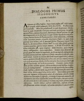 Dialogus Primus Isagogicus.