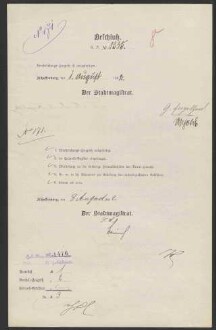 Ausstellung eines Verehelichungszeugnisses an den in Frammersbach
                     wohnenden Kaufmann Joseph Friedrich Koplitz - Verehelichung mit der
                     Restaurateuerstochter Anna, geb. Weisberger, aus Frankfurt / Main, 1898,
                     Verehelichung mit der Metzgermeisterstochter Amalie Katharina, geb.
                     Immerschitt, aus Aschaffenburg, 1902, Bürgerrechtsverleihung, 1902