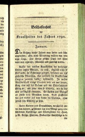 Beschaffenheit der Krankheiten des Jahres 1791.