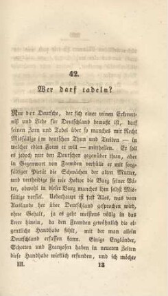 42. Wer darf tadeln?