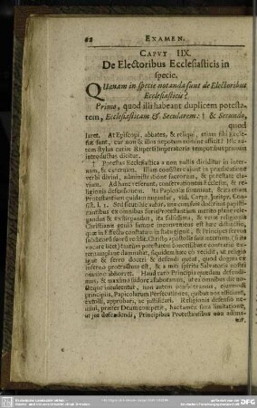 Caput IIX. De Electoribus Ecclesiasticis in specie
