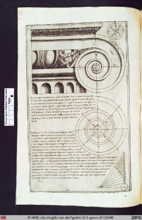 Entwurf für Kapitell mit Volute.