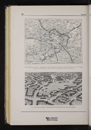 243. Teilstück aus dem Wettbewerbsentwurf für Groß-Berlin. 1910. (1. Preis)