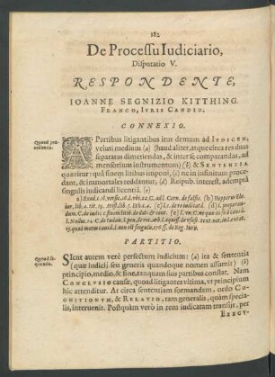 De Processu Iudiciario, Disputatio V.