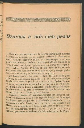 Gracias á mis cien pesos