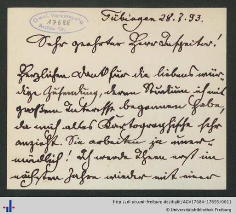 Postkarte vom 28.07.1893.