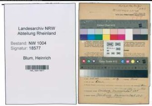 Entnazifizierung Heinrich Blum , geb. 19.09.1894 (Postwart)