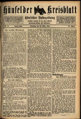 Zweite Ausgabe vom Samstag, den 28. März 1925.