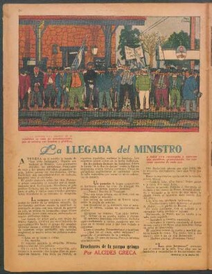 La llegada del ministro : Brochazos de la pampa gringa
