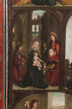 Marientriptychon — Die sieben Freuden Mariens — Anbetung des Christusknaben durch die Heiligen Drei Könige