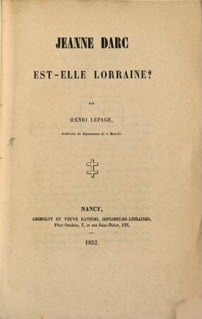 Jeanne Darc est-elle Lorraine?