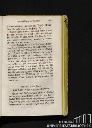 Sechste Abtheilung. Die Aufbewahrung der Saamen.