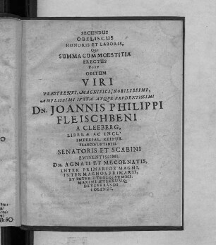 Secundus Obeliscus Honoris Et Laboris