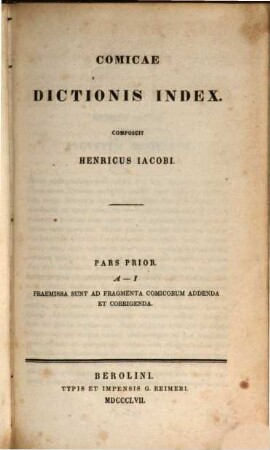 Comicae dictionis index. 1, A - I