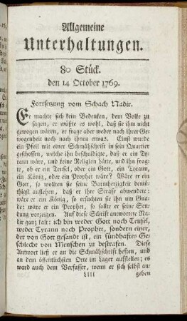 80 Stück. d. 14. October 1769.